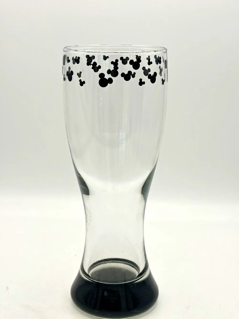 Disney Parks Mickey Mouse Icons Pilsner Glass Clear Black Base Disney